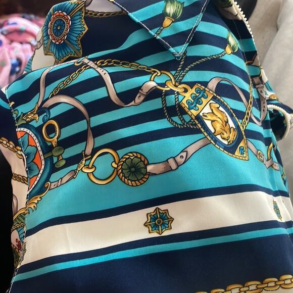 Alfred Dunner Equestrian Print Bomber Jacket - Size 10 - Picture 4 of 4